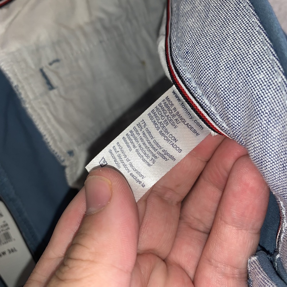 Tommy Hilfiger Pants Mens 36x36 Blue TH Flex Straight Chino Stretch Casual NEW - Picture 9 of 11